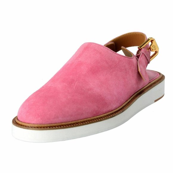 Versace Men\'s Pink Suede Leather Slingback Sandals main image 9